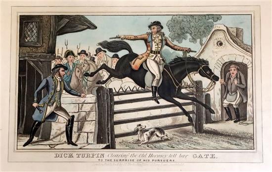 J.L. Markes, Publ., a set of four coloured engravings, Scenes from the Life of Dick Turpin 9.25 x 13.5in.